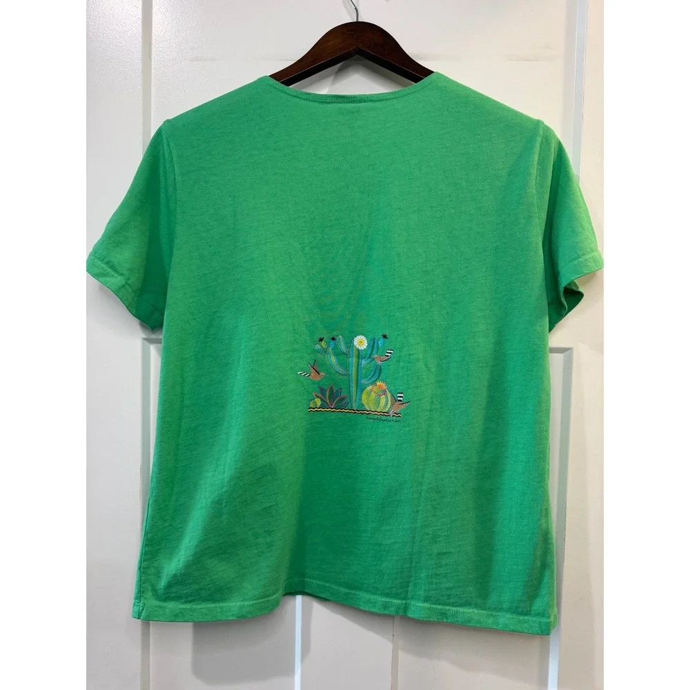 Sabaku Artwear Green Cactus Cactus Graphic T-Shirt Womens Small Cotton USA - Picture 3 of 9